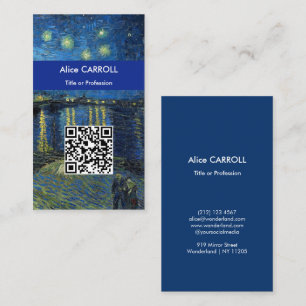 Van Gogh - Starry Night Over Rhone - QR Code Visitenkarte