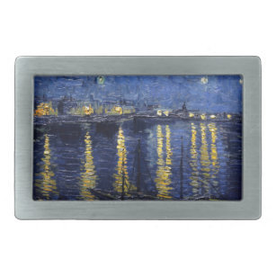 Van Gogh Starry Night Over Rhone Rechteckige Gürtelschnalle