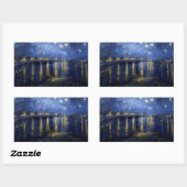 Van Gogh Starry Night Over Rhone Rechteckiger Aufkleber (Blatt)
