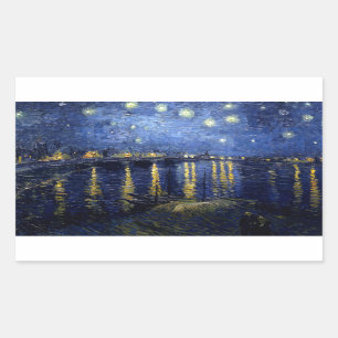 Van Gogh Starry Night Over Rhone Rechteckiger Aufkleber