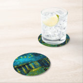 Van Gogh Starry Night Over Rhône Runder Pappuntersetzer (Vor Ort)