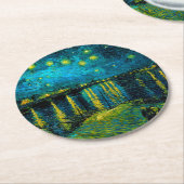 Van Gogh Starry Night Over Rhône Runder Pappuntersetzer (Angewinkelt)