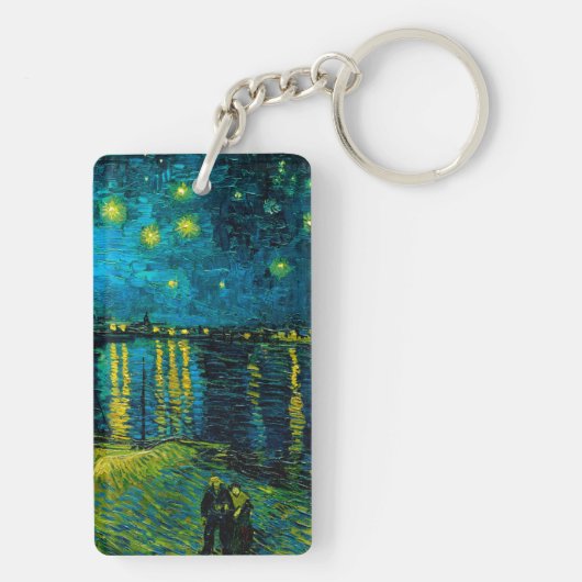 Van Gogh Starry Night Over Rhône Schlüsselanhänger (Rückseite)