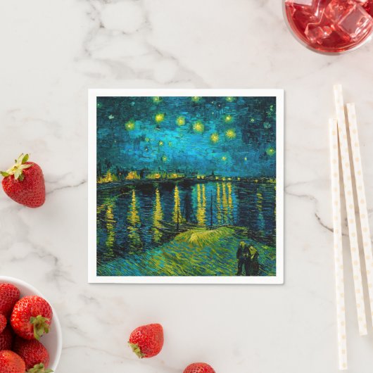 Van Gogh Starry Night Over Rhône Serviette (Beispiel)