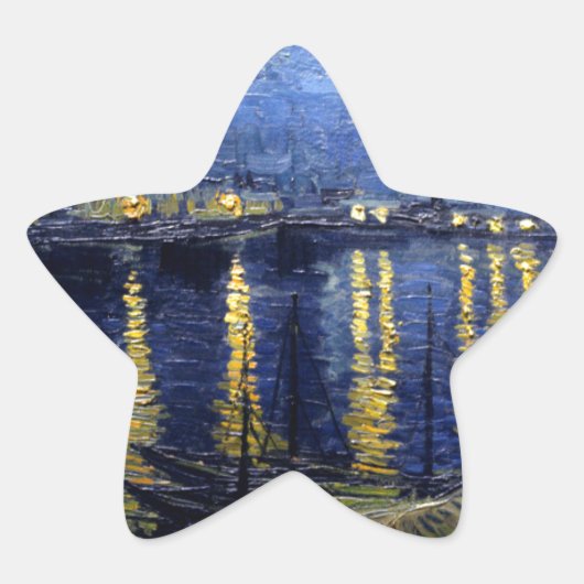 Van Gogh Starry Night Over Rhone Stern-Aufkleber (Vorderseite)