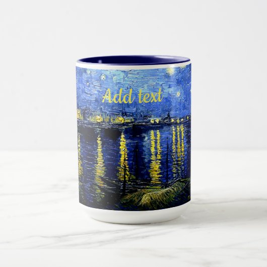 Van Gogh - Starry Night over Rhone TEMPLATE Tasse (Zentrum)
