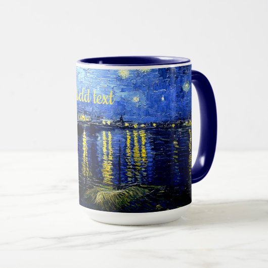 Van Gogh - Starry Night over Rhone TEMPLATE Tasse (VorderseiteRechts)