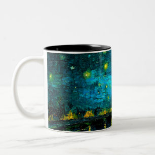 Van Gogh Starry Night Over Rhône Zweifarbige Tasse