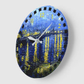 Van Gogh - Starry Night over the Rhone Große Wanduhr (Winkel)