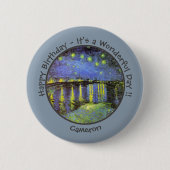 van Gogh Starry Night Over the Rhone Party Items Button (Vorderseite)
