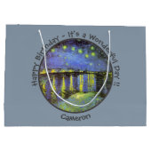 van Gogh Starry Night Over the Rhone Party Items Große Geschenktüte (Rückseite)