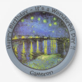 van Gogh Starry Night Over the Rhone Party Items Pappteller (Vorderseite)