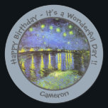 van Gogh Starry Night Over the Rhone Party Items Runder Aufkleber<br><div class="desc">Alle unsere Produkte werden mit großformatigen Bildern hergestellt,  die sorgfältig bearbeitet wurden,  um die bestmögliche Auflösung,  Farbe und Details zu gewährleisten.</div>