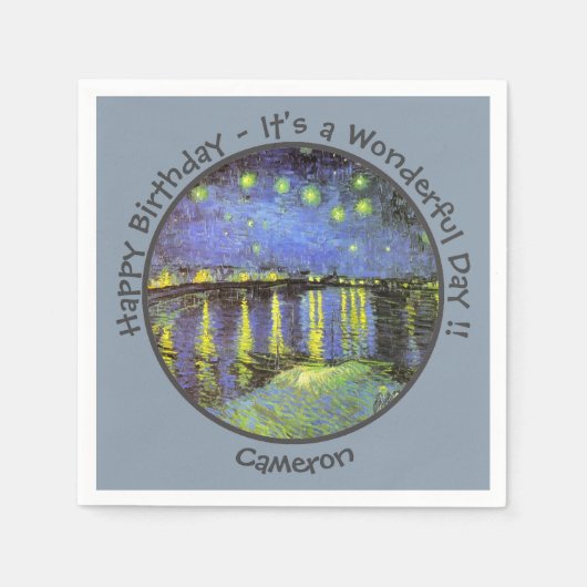 van Gogh Starry Night Over the Rhone Party Items Serviette (Vorderseite)