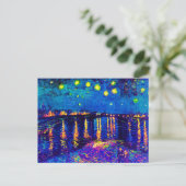Van Gogh - Starry Night Over the Rhone Pop Art Postkarte (Stehend Vorderseite)