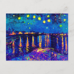 Van Gogh - Starry Night Over the Rhone Pop Art Postkarte