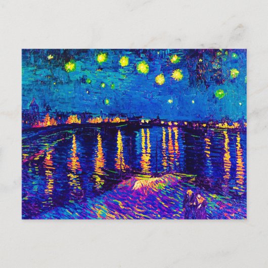 Van Gogh - Starry Night Over the Rhone Pop Art Postkarte (Vorderseite)