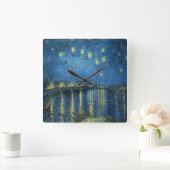 van Gogh Starry Night Over the Rhone Quadratische Wanduhr (Zuhause)