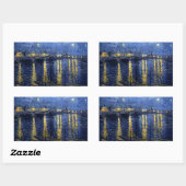 Van Gogh: Starry Night Over the Rhone Rechteckiger Aufkleber (Blatt)