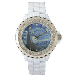 Van Gogh Starry Night Painting Elegante Women's Armbanduhr