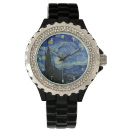 Van Gogh Starry Night Painting Elegante Women's Armbanduhr