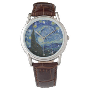 Van Gogh Starry Night Painting Elegante Women's Armbanduhr