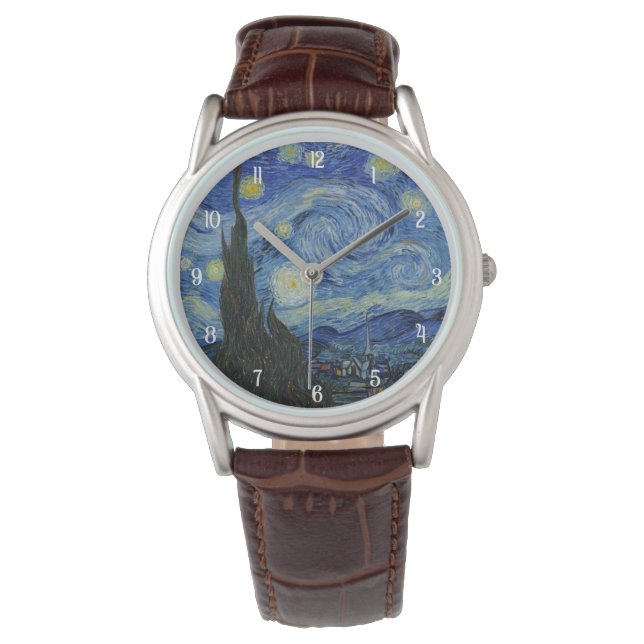 Van Gogh Starry Night Painting Elegante Women's Armbanduhr (Vorderseite)