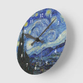 Van Gogh Starry Night Painting Runde Wanduhr (Winkel)