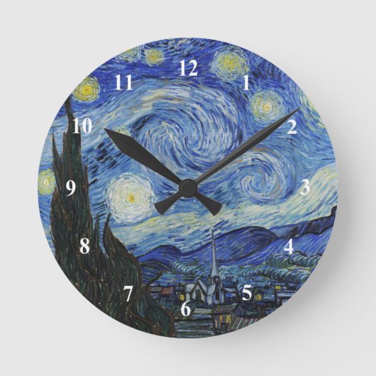 Van Gogh Starry Night Painting Runde Wanduhr (Vorderseite)