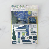 Van Gogh Starry Night Paper Craft 3D-Karte Karte (Innenseite)