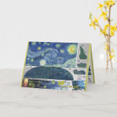 Van Gogh Starry Night Paper Craft 3D-Karte Karte (Gelbe Blume)