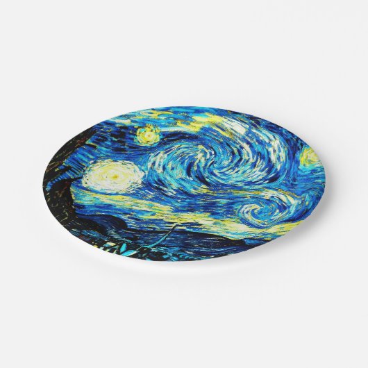 Van Gogh - Starry Night Pappteller (Schrägansicht)
