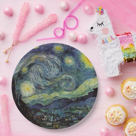 Van Gogh Starry Night Pappteller (Party)