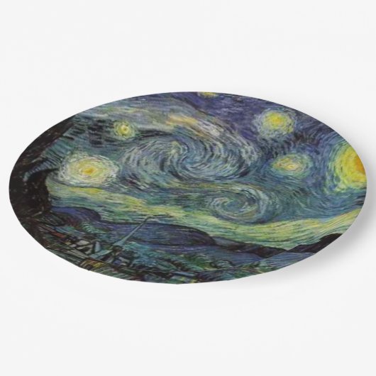 Van Gogh Starry Night Pappteller (Schrägansicht)