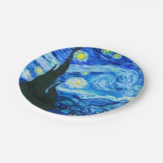 Van Gogh Starry Night Pappteller (Schrägansicht)