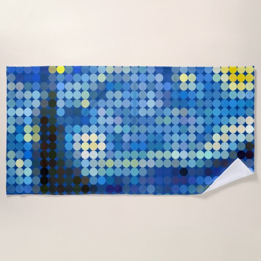 Van Gogh "Starry Night" Pixel Dot Beach Handtuch (Vorderseite)