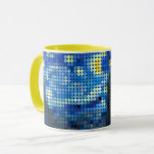Van Gogh "Starry Night" Pixel dot Tasse (Vorderseite Links)
