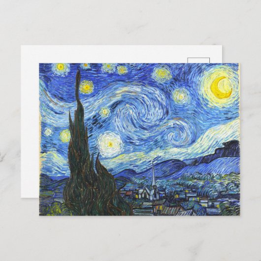 VAN GOGH Starry Night Postkarte (Vorne/Hinten)