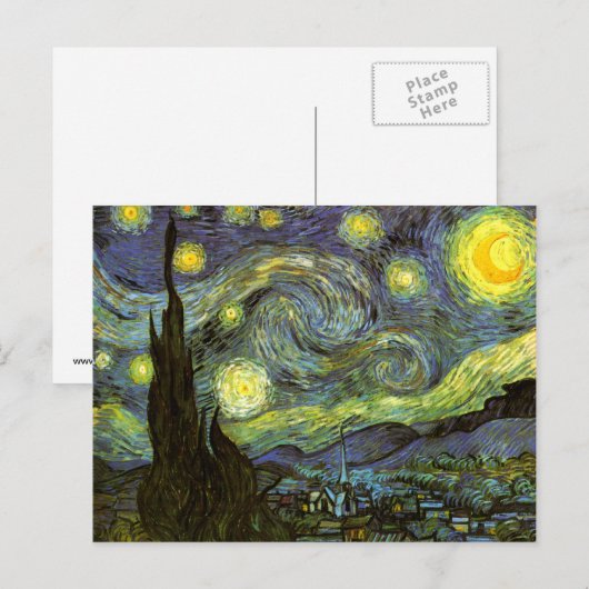 Van Gogh: Starry Night Postkarte (Vorne/Hinten)