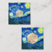 Van Gogh Starry Night Quadratische Visitenkarte (Vorne/Hinten)