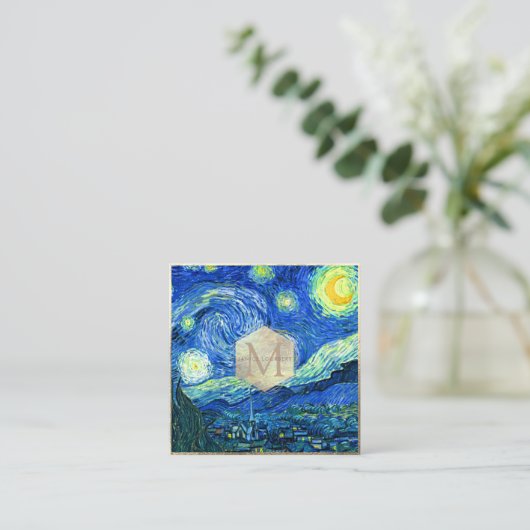 Van Gogh Starry Night Quadratische Visitenkarte (Stehend Vorderseite)