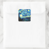 Van Gogh - Starry Night Quadratischer Aufkleber (Tasche)
