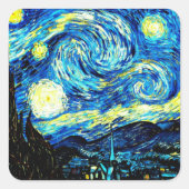 Van Gogh - Starry Night Quadratischer Aufkleber (Vorderseite)
