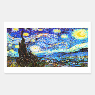 Van Gogh Starry Night Rechteckiger Aufkleber