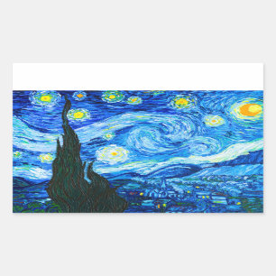 Van Gogh Starry Night Rechteckiger Aufkleber