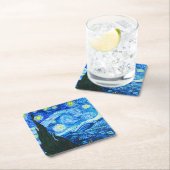 Van Gogh Starry Night Rechteckiger Pappuntersetzer (Vor Ort)
