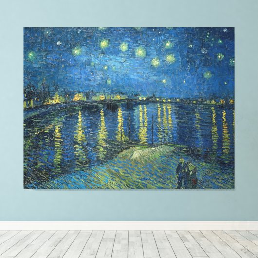 Van Gogh Starry Night Rhone Painting Leinwanddruck (Insitu (Holzboden))