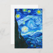Van Gogh Starry Night RSVP Karte (Vorne/Hinten)