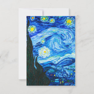 Van Gogh Starry Night RSVP Karte