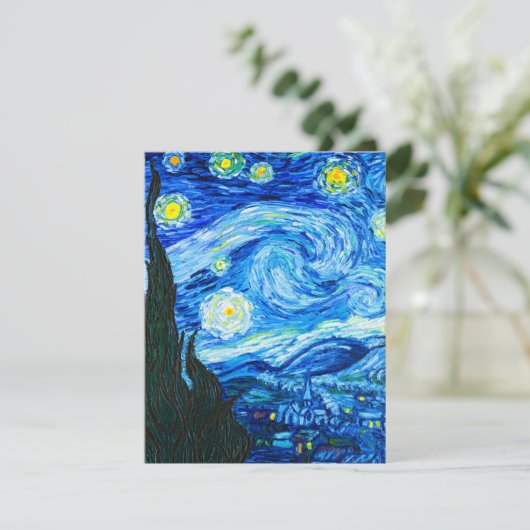 Van Gogh Starry Night RSVP Karte (Stehend Vorderseite)